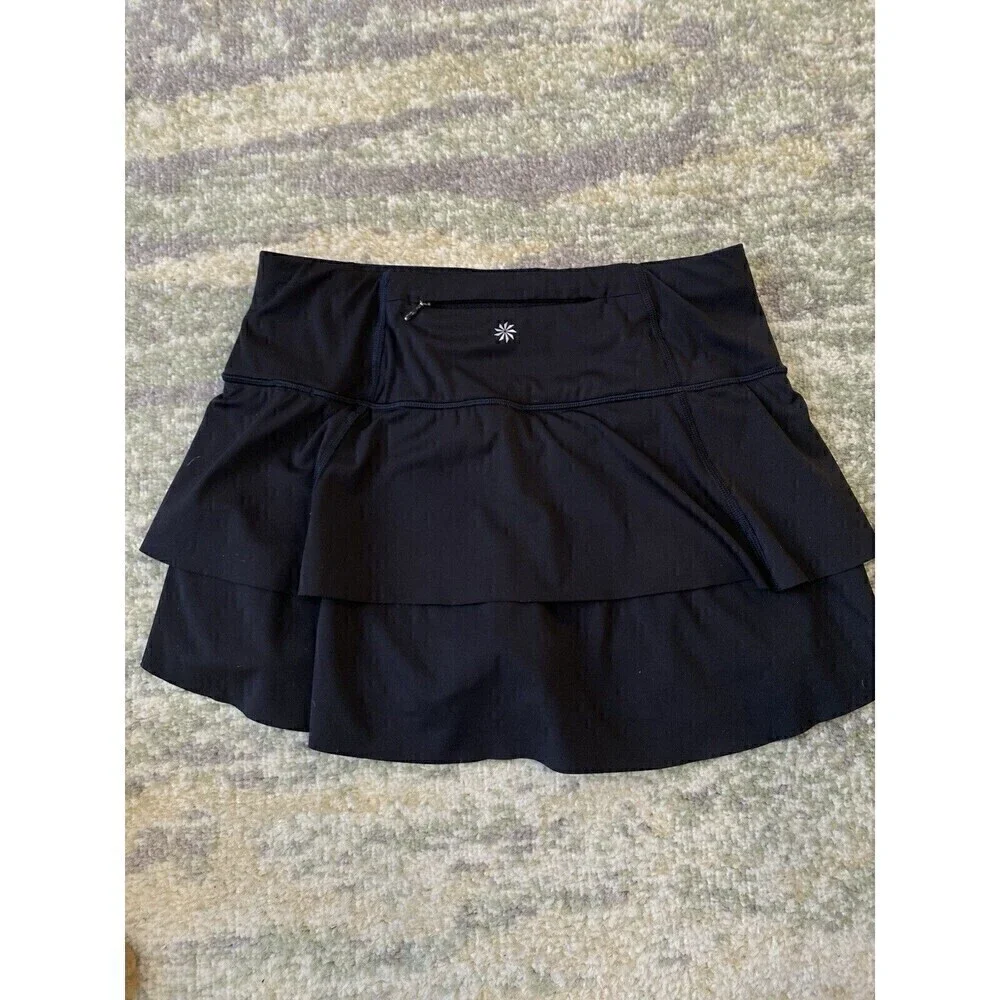 Athleta Women's Black Tiered Layered Golf Pickleball Tennis Skort XS